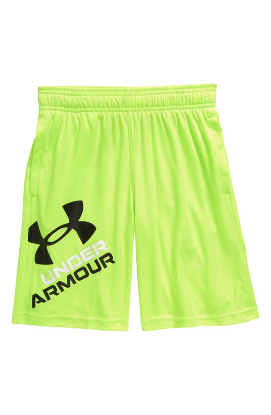 Under Armour Kids' Ua Prototype 2.0 Performance Athletic Shorts In Lime Surge / Black
