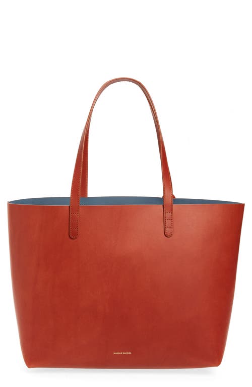 Mansur Gavriel Large Leather Tote In Brandy/avion