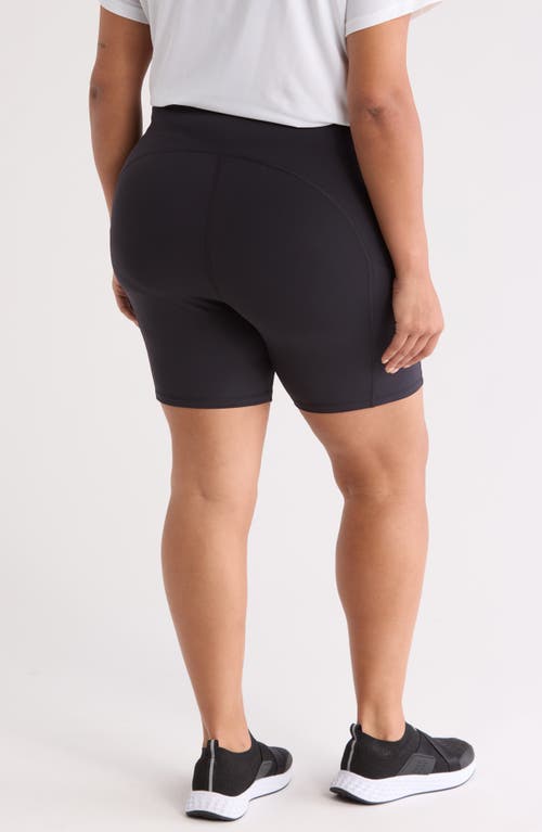 Shop Zella Studio Luxe Pocket Bike Shorts In Black