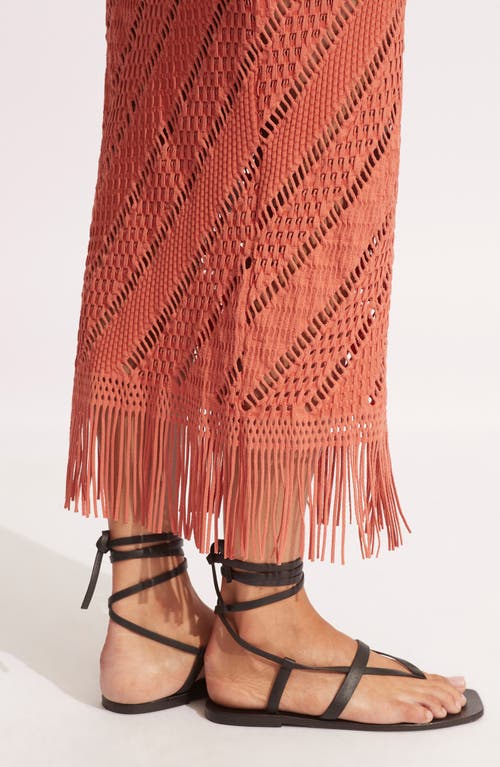 Shop Seafolly Marrakesh Tassel Cover-up Midi Skirt In Cinnamon