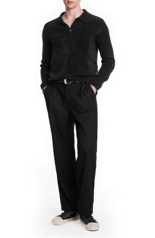 Shop John Varvatos Verona Long Sleeve Cashmere Polo Sweater In Black