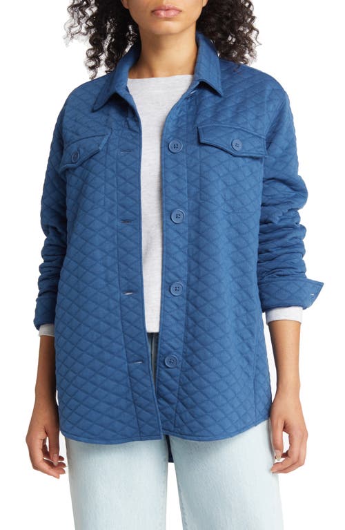 caslon(r) Quilt Jacquard Field Jacket in Blue Ensign