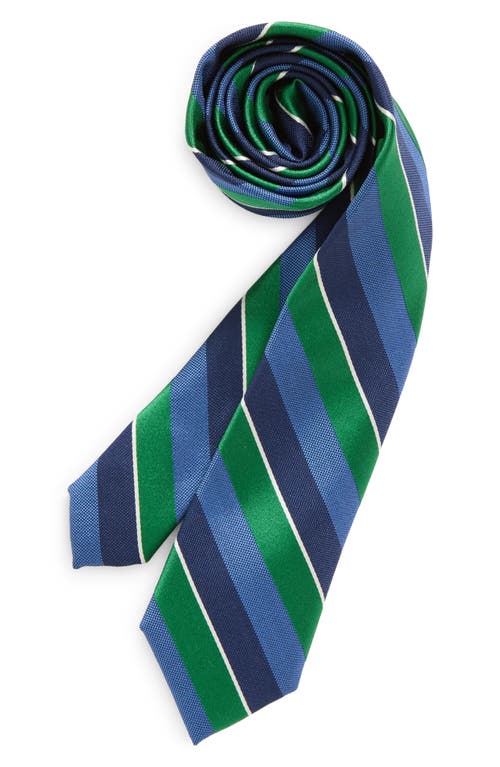 Shop Nordstrom Kids' Bold Stripe Silk Tie In Green Bold Stripe