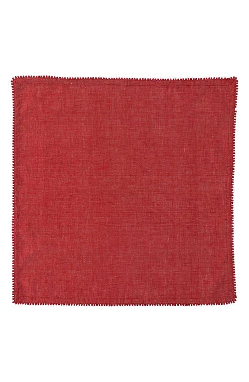 Juliska Berry Trim Blush Napkin, Set Of 4 In Red