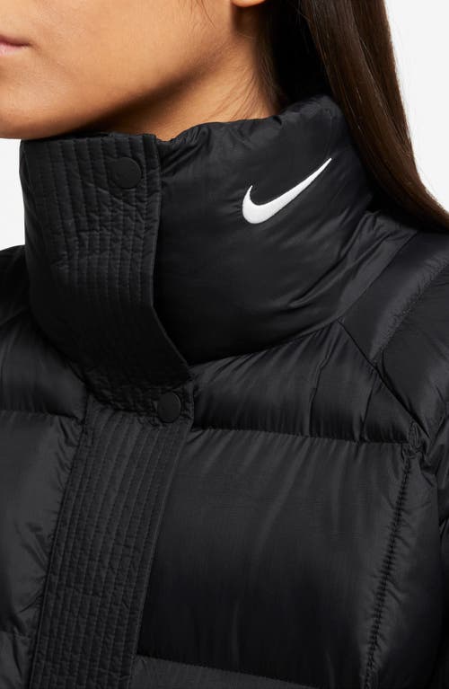 Shop Nike Sportswear Swoosh Puffer Therma-fit Parka In Black/white