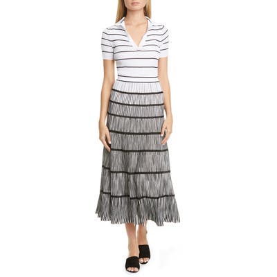 Missoni Tiered Midi Sweater Dress, 8 IT - White
