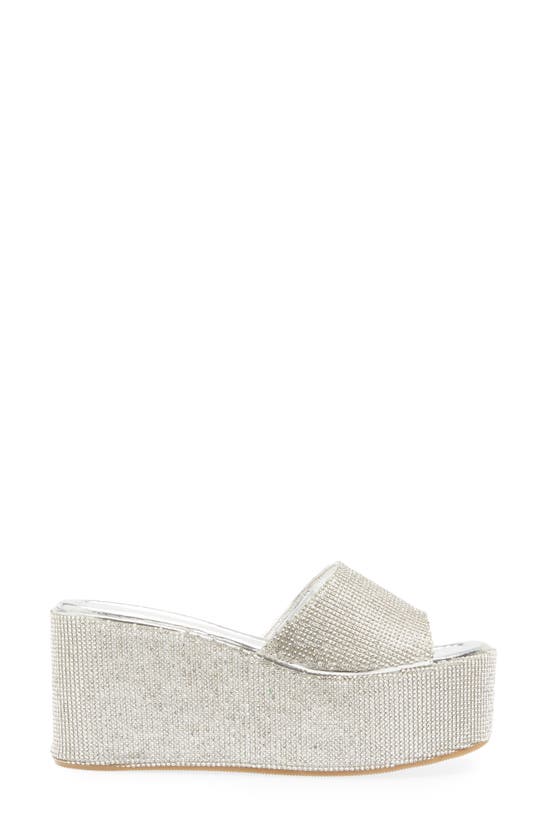 Shop Azalea Wang Arrow Platform Wedge Slide Sandal In Silver