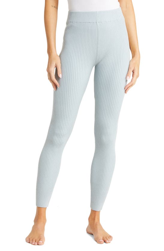 Lunya Rib Cozy Organic Cotton Blend Leggings In Chilled Blue
