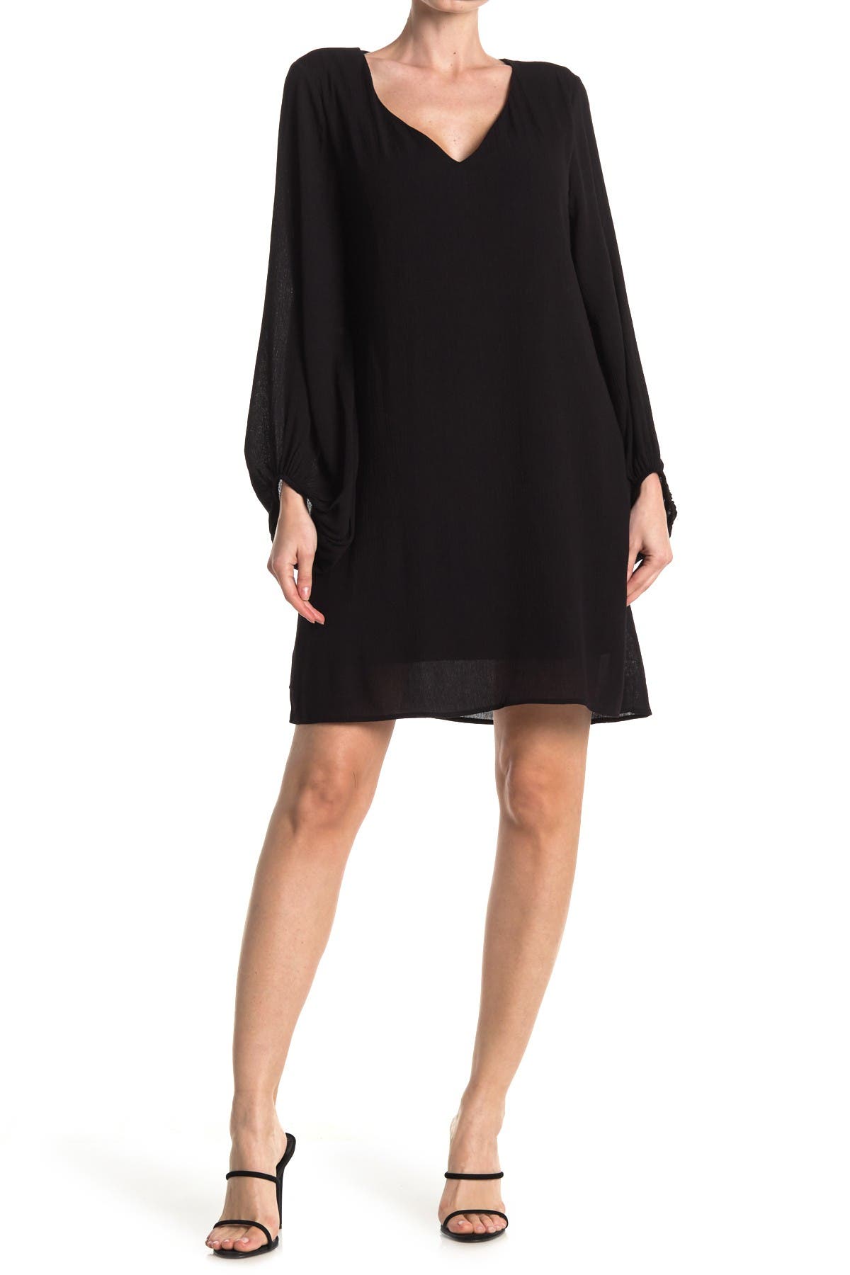 balloon sleeve shift dress