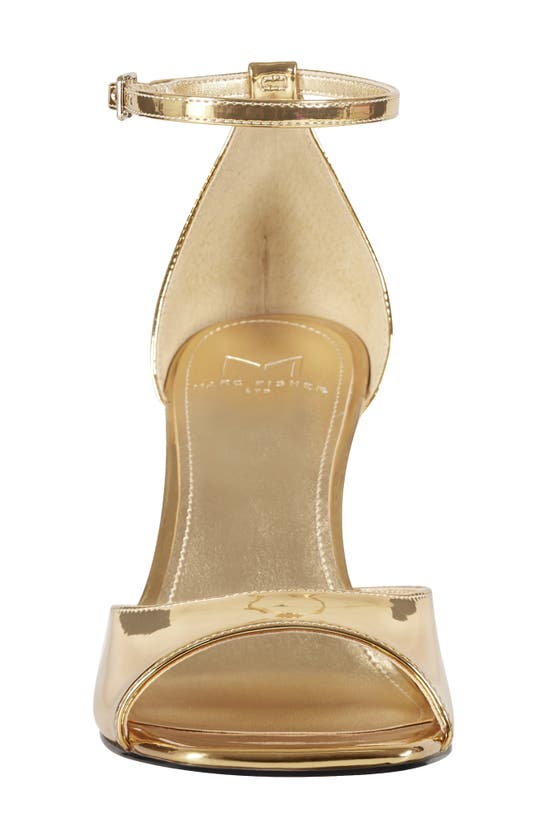 Shop Marc Fisher Ltd Camira Ankle Strap Wedge Sandal In Gold