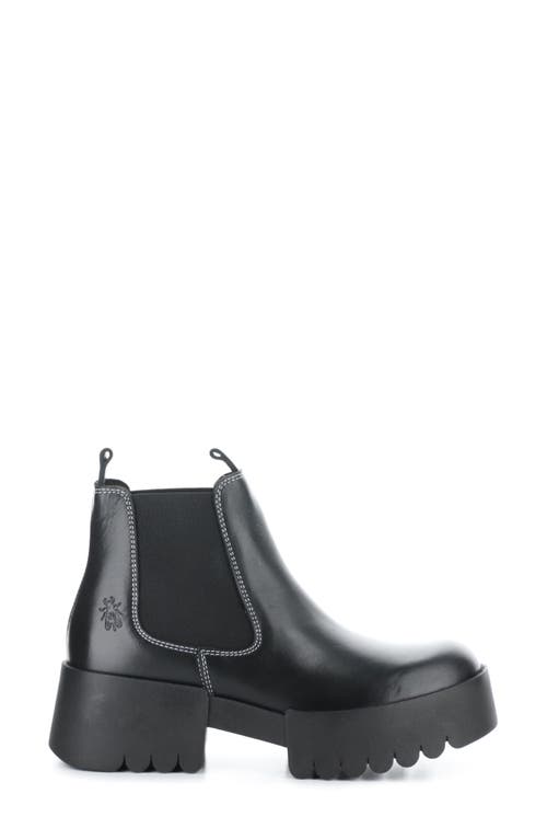 Shop Fly London Exia Lug Sole Chelsea Boot In Black Rug