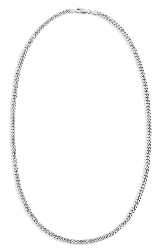 Argento Vivo Sterling Silver Flat Cuban Chain Necklace In Silver