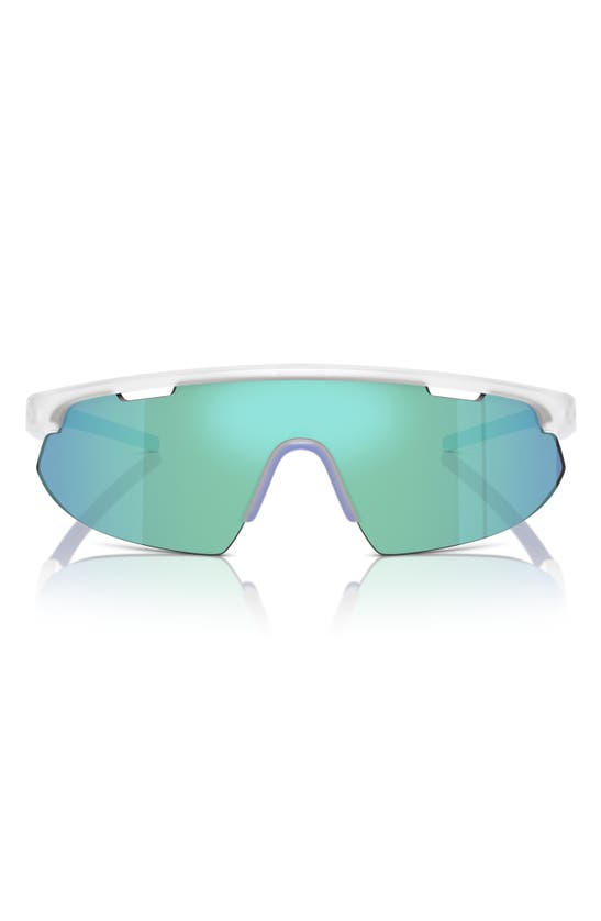 Shop Scuderia Ferrari 141mm Irregular Shield Sunglasses In Opal Grey