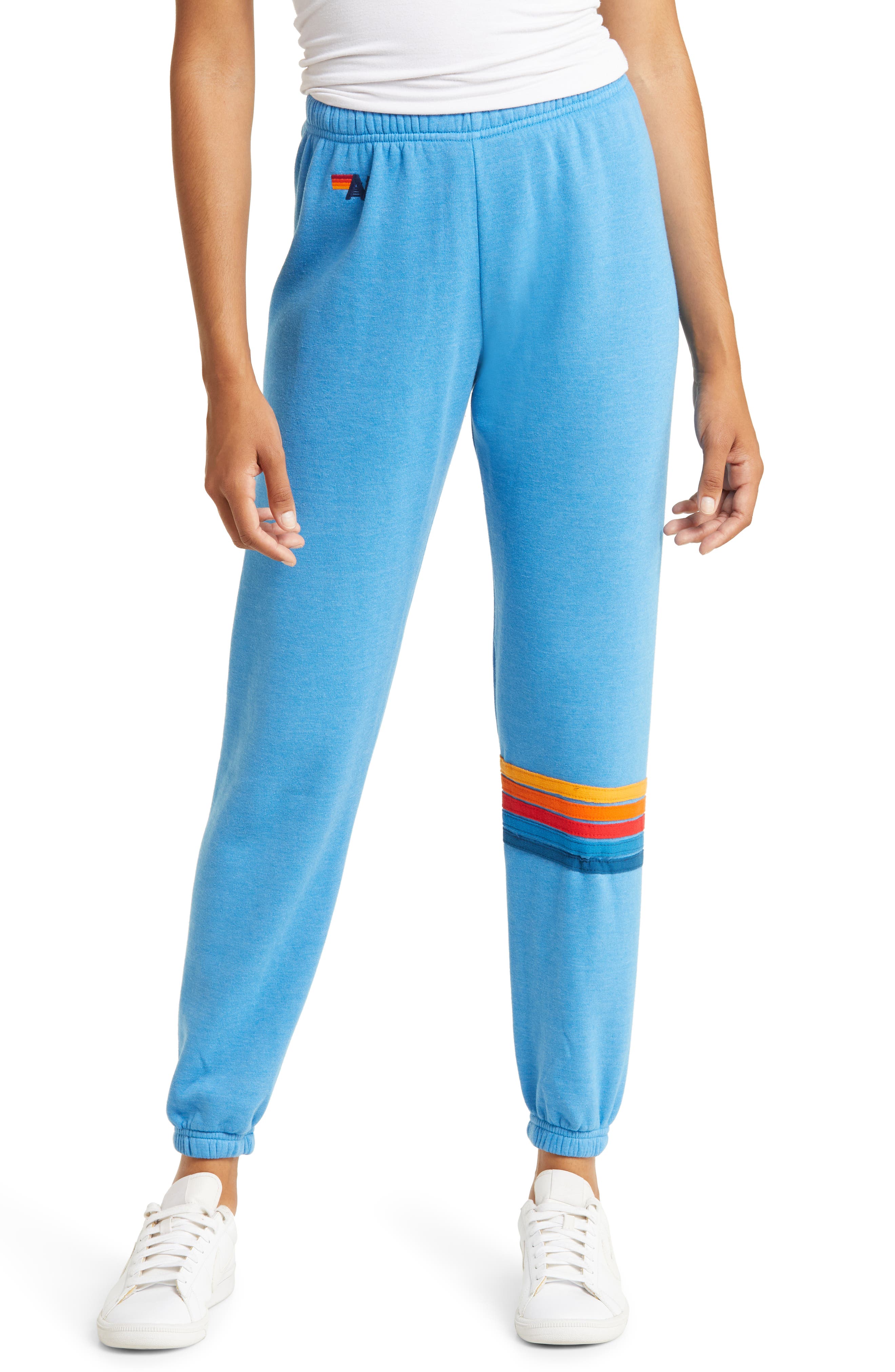 aviator nation rainbow stitch sweatpants