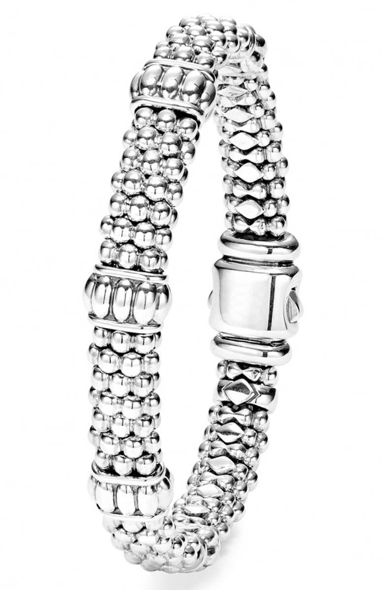 LAGOS Fluted Station Caviar Rope Bracelet | Nordstrom