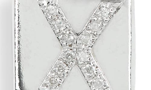 Meshmerise Diamond Padlock Initial Pendant Necklace In White-x