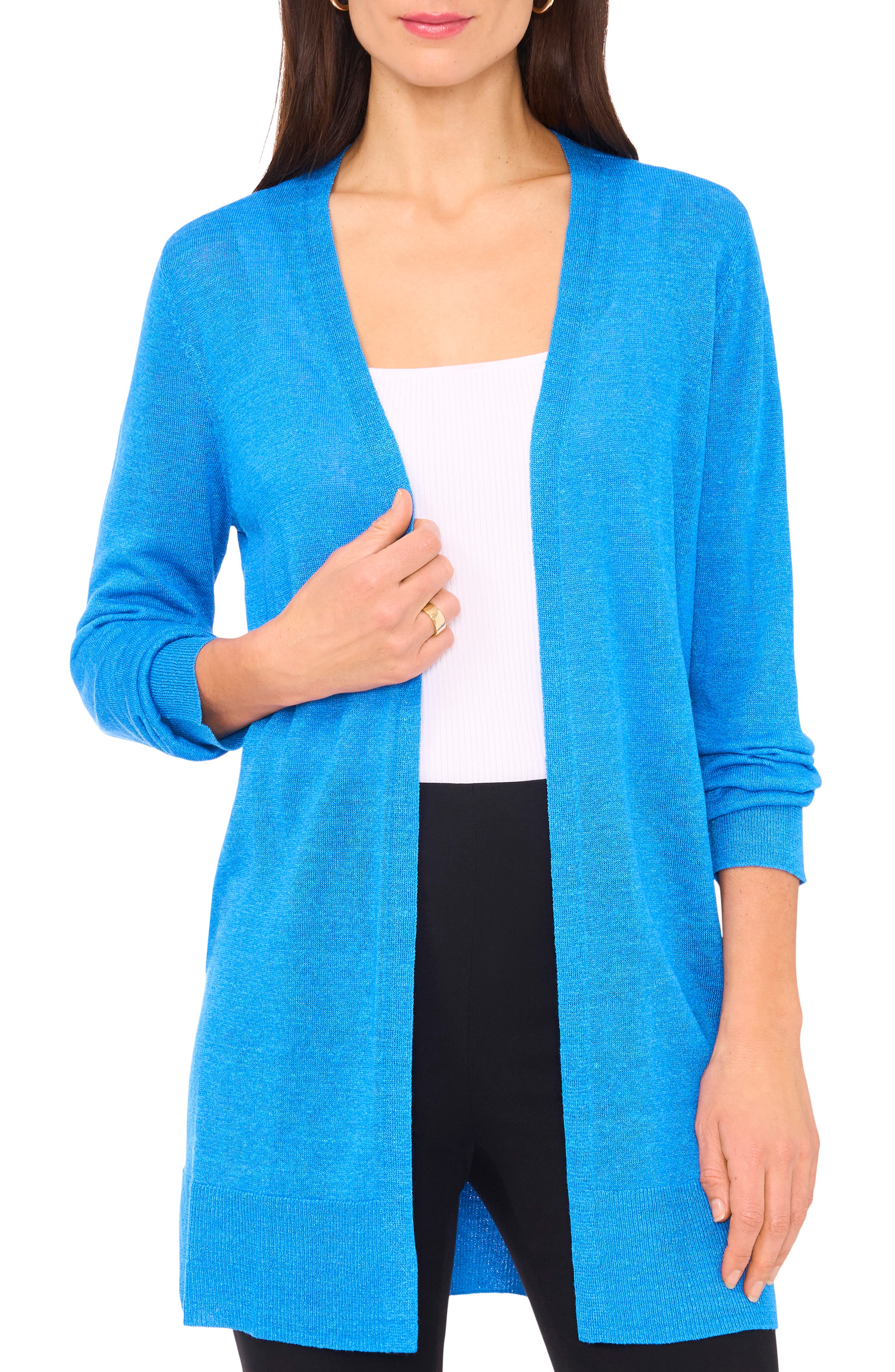 Halogenr Halogen(r) Side Slit Cardigan In French Blue