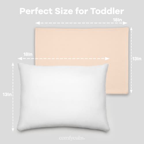 Comfy Cubs Toddler Pillow With Soft Cotton Pillowcase In Cream