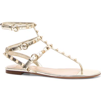 Valentino Garavani Rockstud Metallic Thong, Metallic