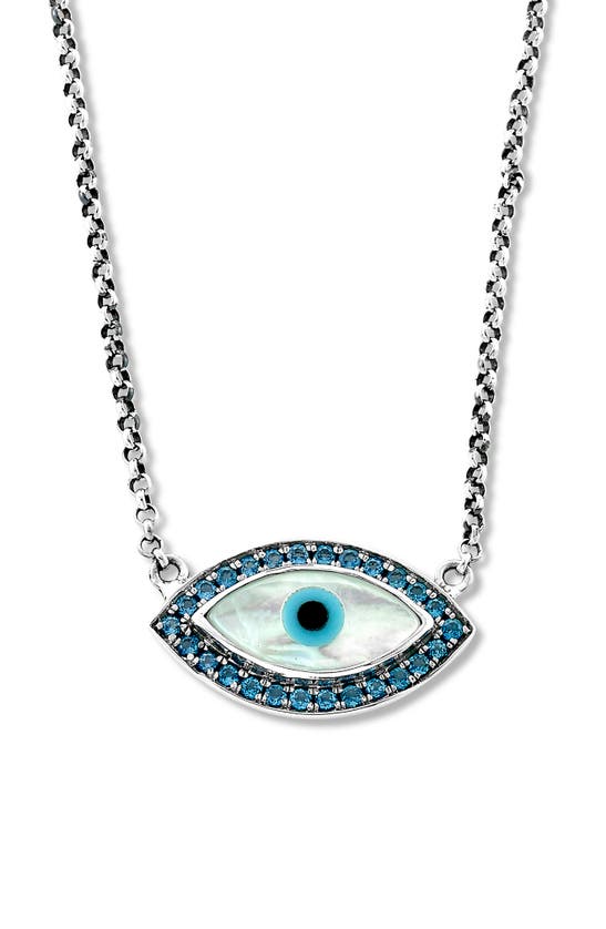 Samuel B. Sterling Silver Evil Eye Pendant Necklace In Blue