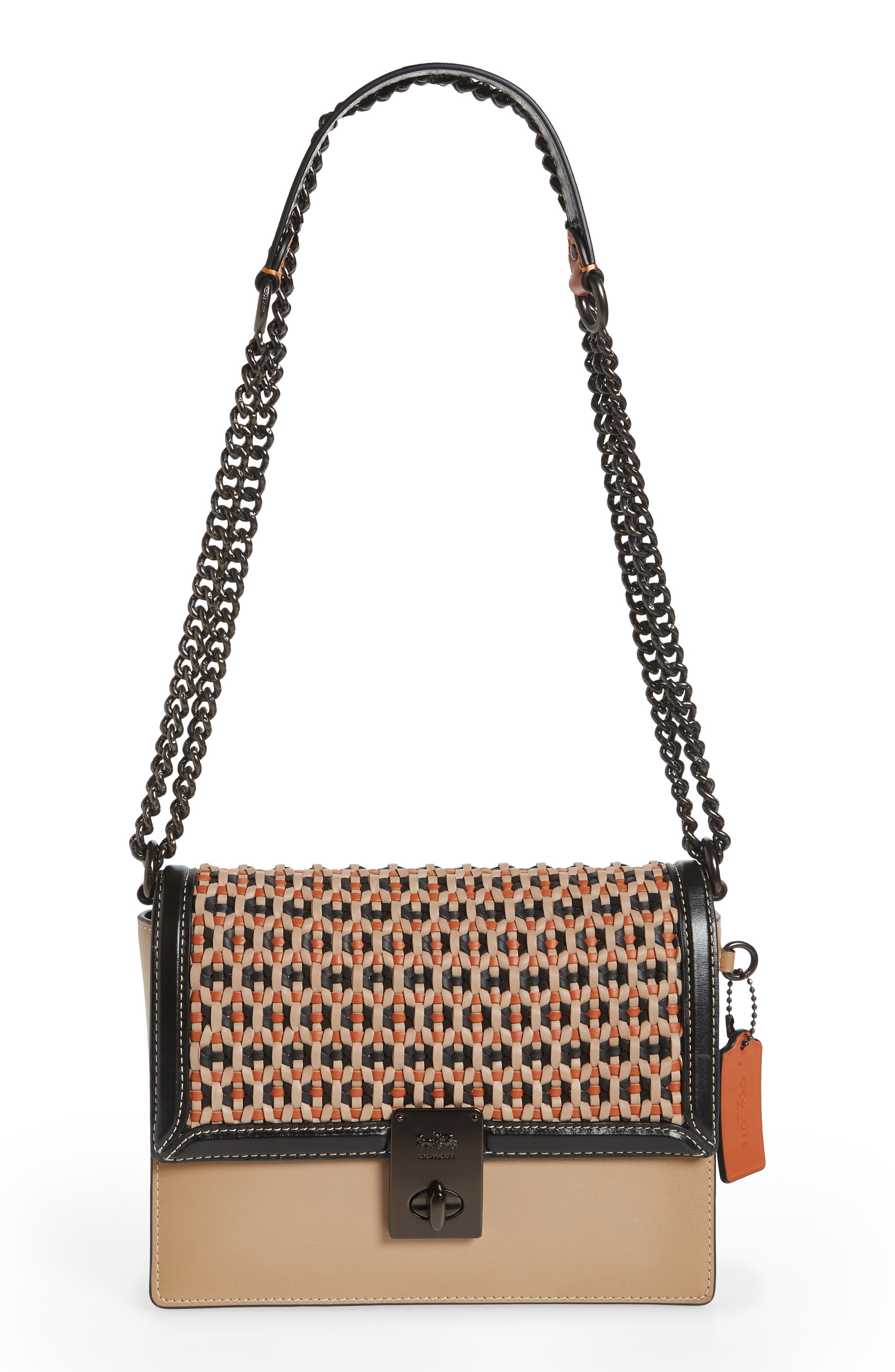 woven leather shoulder bag