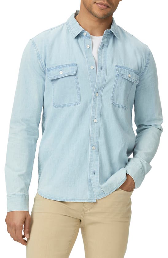 Shop Paige Martin Chambray Button-up Shirt In Asher