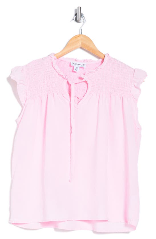 Shop For The Republic Smocked Ruffle Top In Light Pink