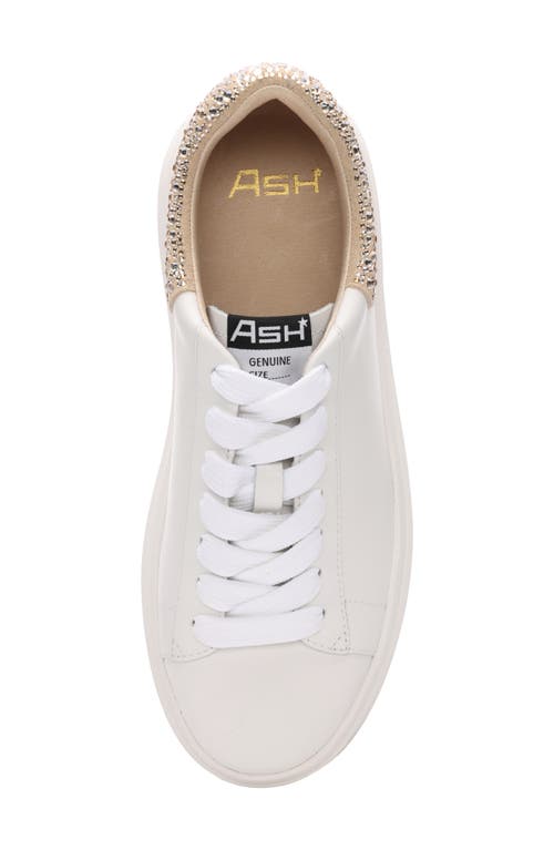 Shop Ash Moby Strass Platform Sneaker In White/biscuit