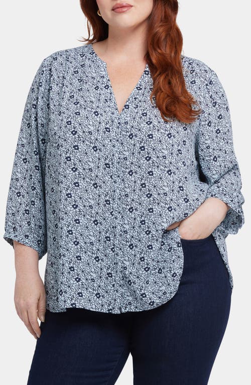 Shop Nydj Semisheer Pintuck Blouse In Cora Creek