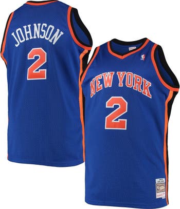 MITCHELL & NESS New York Knicks Blue Mesh V-Neck Jersey Men's