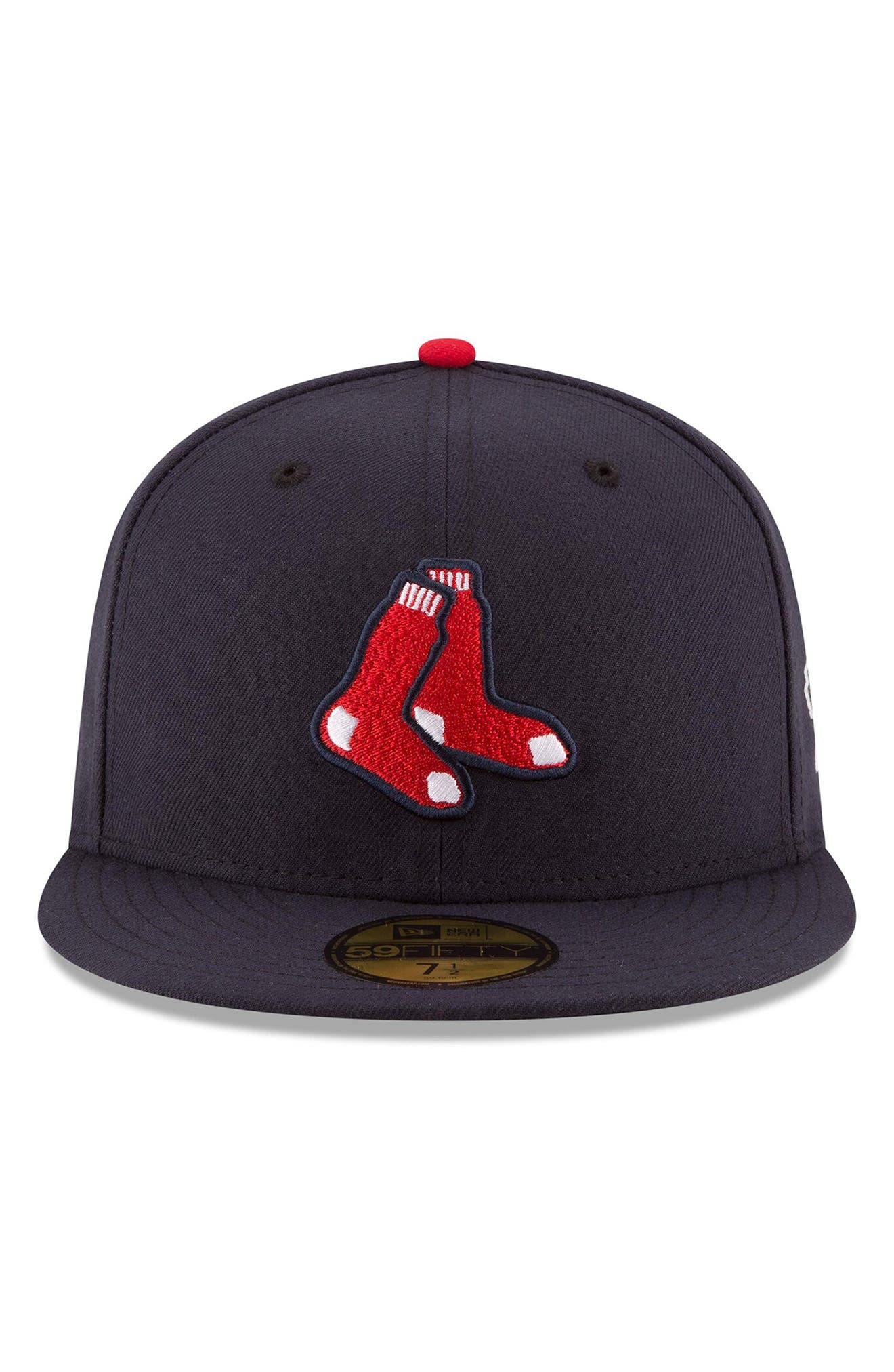 red sox fitted mesh hat