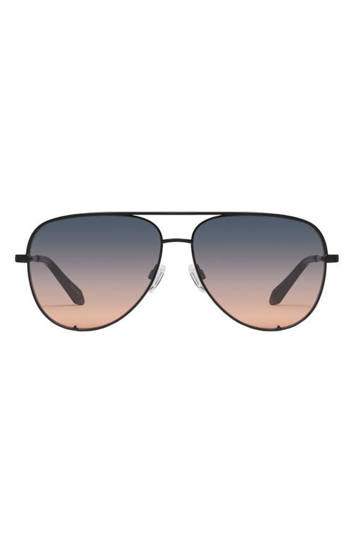 Quay Australia High Key 55mm Aviator Sunglasses in Black /Smoke To Coral 