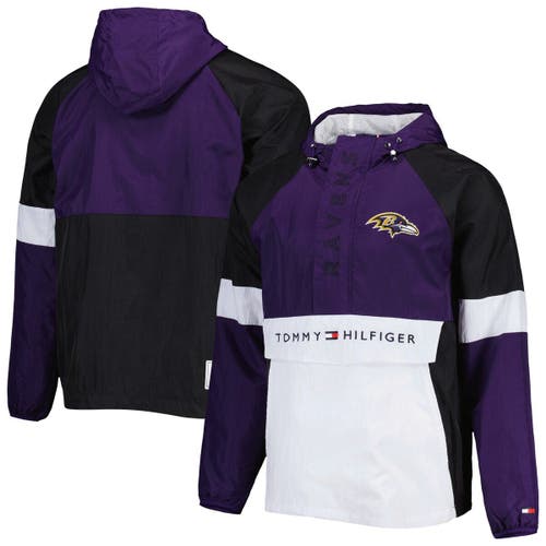 Men's Tommy Hilfiger Purple Baltimore Ravens Quarter-Zip Pullover Hoodie
