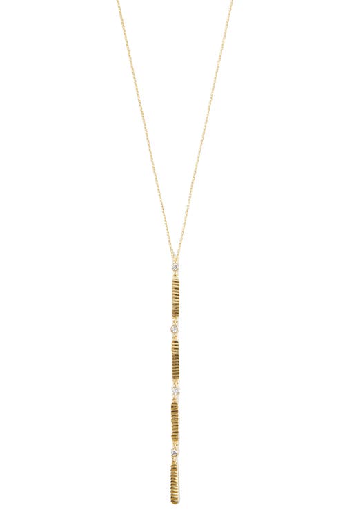 Argento Vivo Sterling Silver Diamond Cut Cubic Zirconia Y-Necklace in Gold at Nordstrom