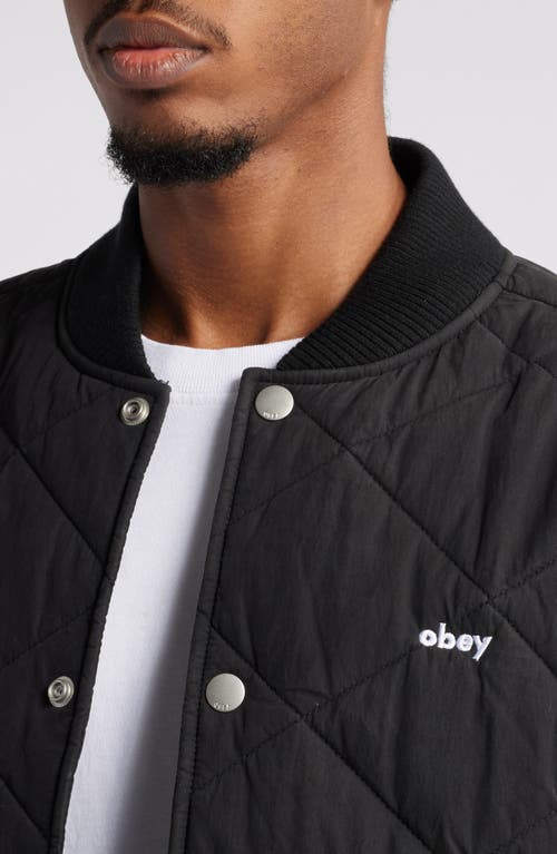 Shop Obey Devon Quilted Bomber Jacket In Digital Black