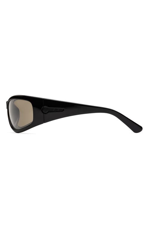 Electric Bolsa Sport 45mm Wraparound Sunglasses In Gloss Black/ Amber