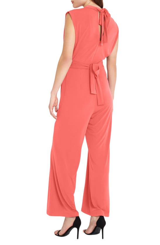 Shop Donna Morgan For Maggy Mock Neck Jumpsuit In Paradise Pink