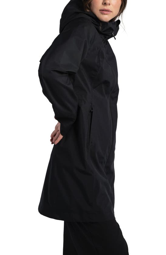 Shop Lole Element Hooded Waterproof Raincoat In Black Beauty