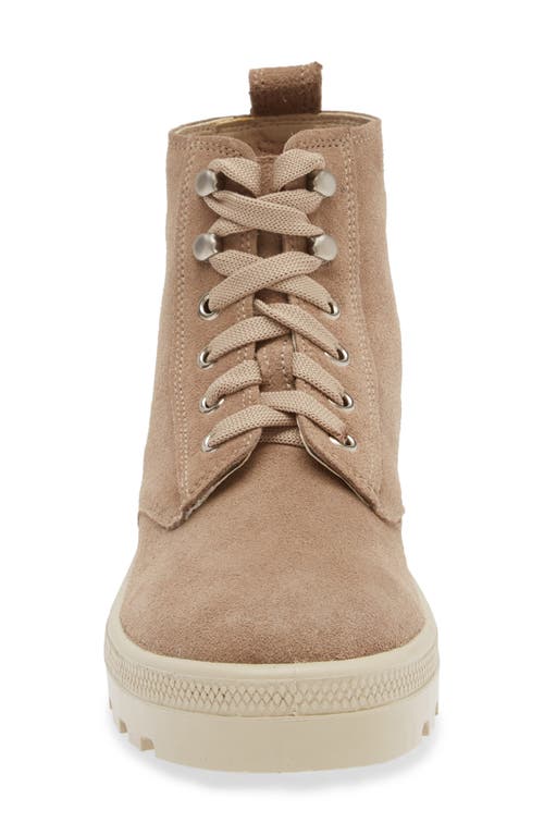 Naot Canoe Lug Boot In Almond Suede