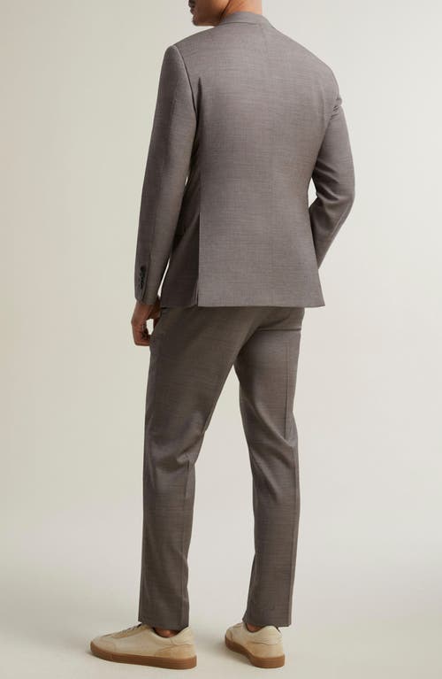 Samuelsohn Tan Wool Sharkskin Suit In Tan