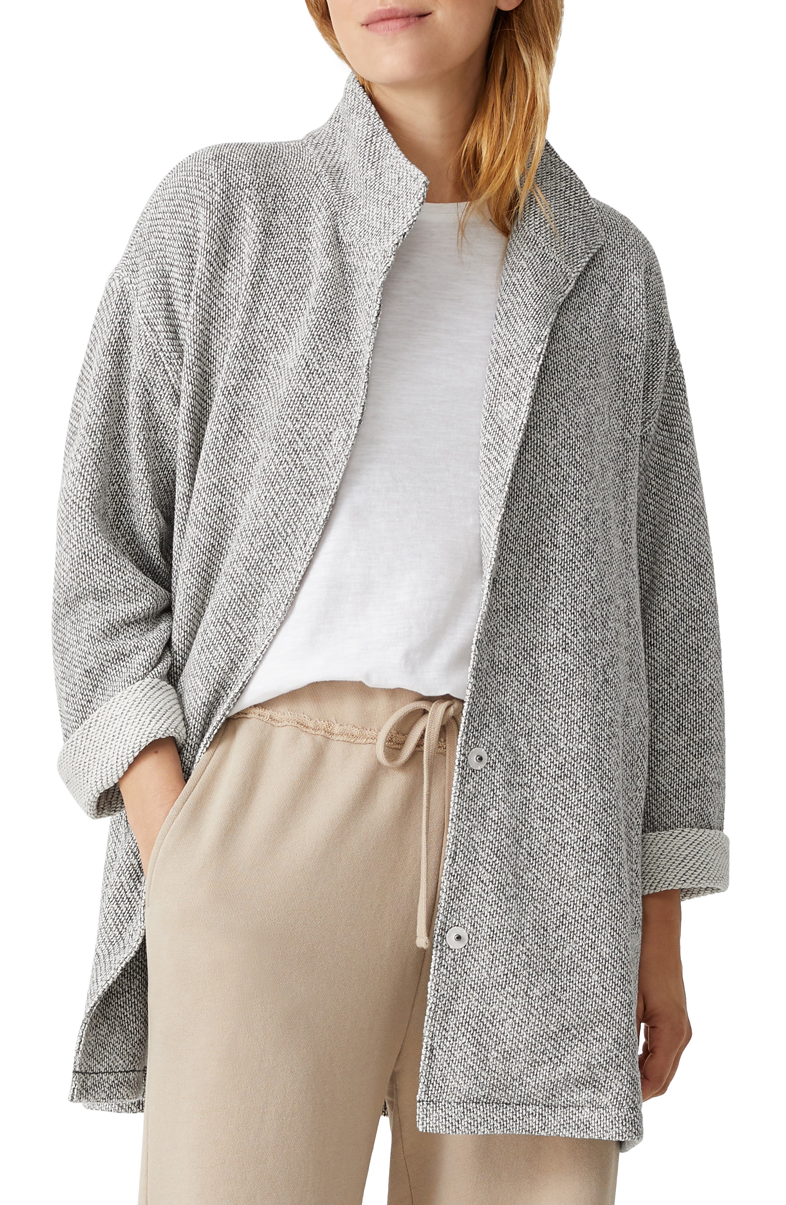 Eileen fisher stand deals collar cocoon coat