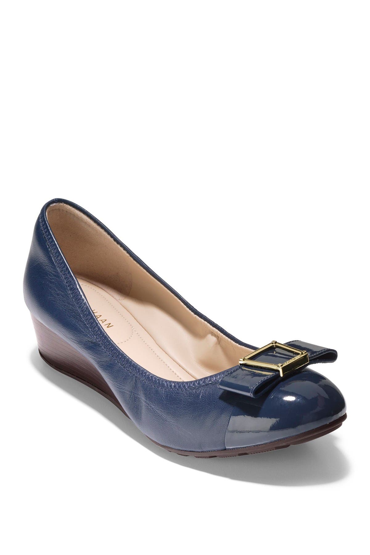 cole haan emory leather wedge pump