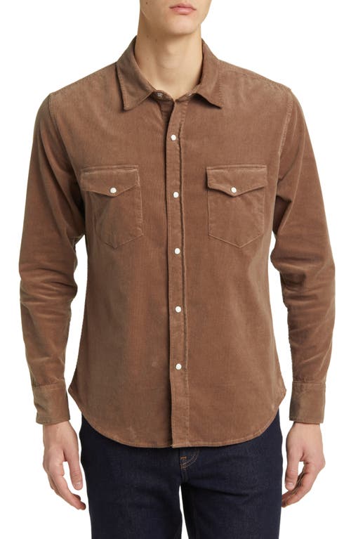 Stretch Corduroy Snap Front Shirt in Timber