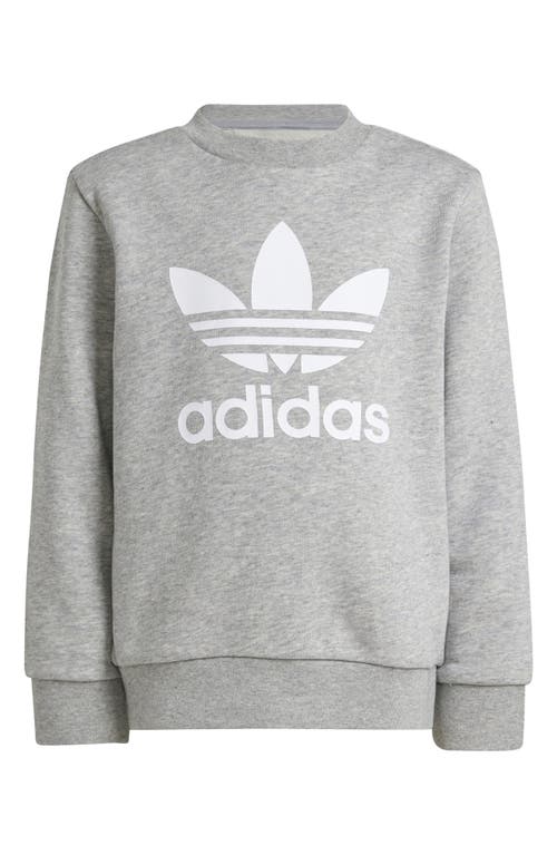 Shop Adidas Originals Adidas Kids' Trefoil Crewneck Sweatshirt & Joggers Set In Medium Grey Heather