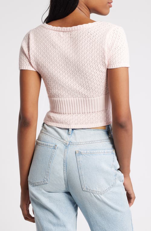 Shop Pacsun Evelyn Short Sleeve Sweater In Pink