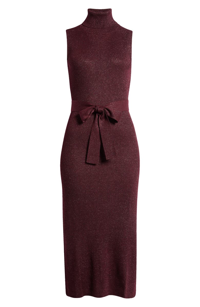 PAIGE Zoelle Glitter Knit Sweater Dress, Alternate, color, Burgundy Sparkle