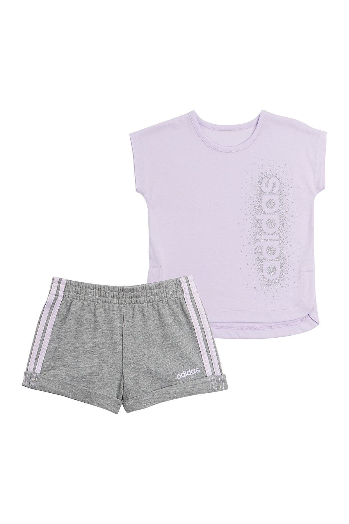 girls adidas short set
