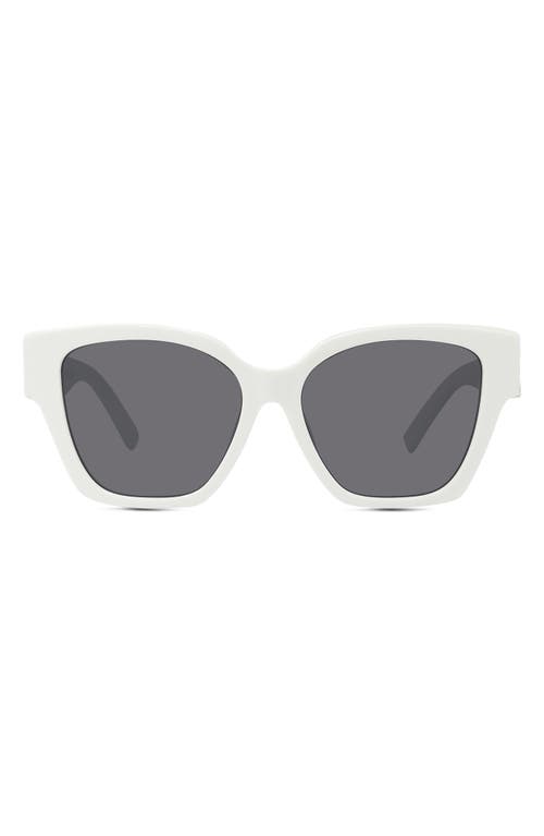 Shop Givenchy 4g 56mm Square Sunglasses In Ivory/smoke Mirror