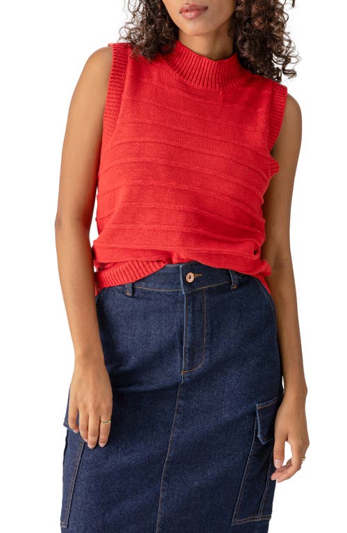 Shop Sanctuary Life Is Easy Sleeveless Cotton Mock Neck Sweater In Cherry Red