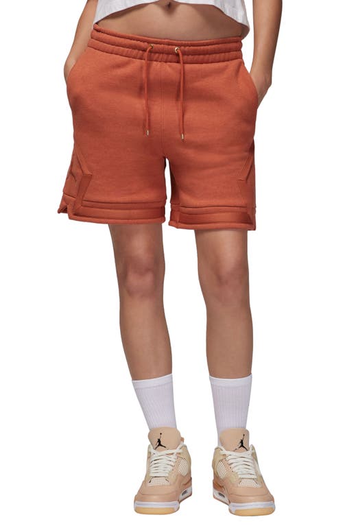 Shop Jordan Flight Fleece Diamond Shorts In Dusty Peach/heather